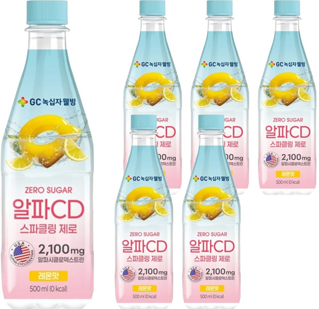GC Wellbeing Alpha-CD 零卡氣泡飲 檸檬口味, 6個, 500ml