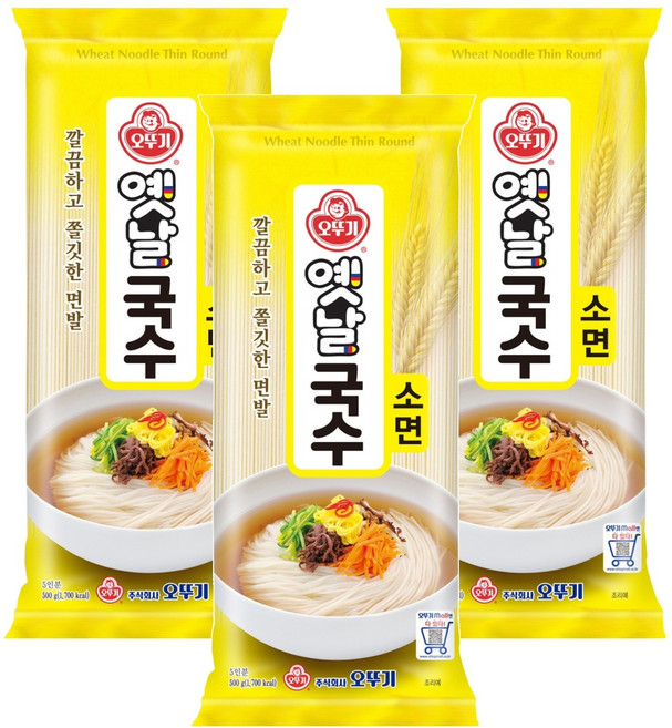 오뚜기옛날 국수 소면, 500g, 3개