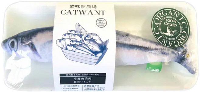 CATWANT 貓咪旺農場 100%貓薄荷填充 小秋刀魚 小鮮魚系列, 1個
