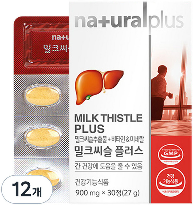 내츄럴플러스 밀크씨슬 플러스, 30정, 12개
