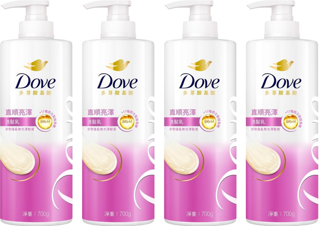 Dove 多芬 直順亮澤洗髮乳, 700g, 4瓶