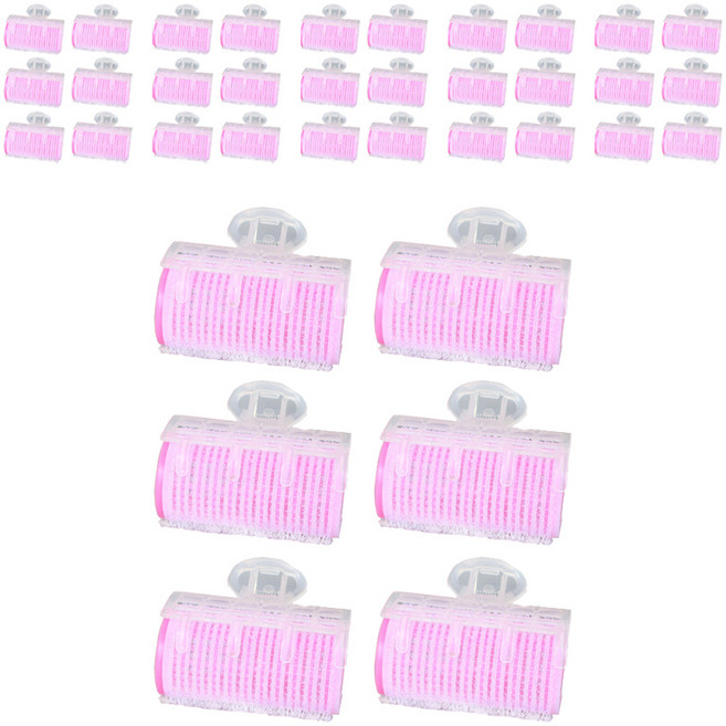 닐로 대형 헤어롤 6p + 집게 6p 세트, 핑크, 6세트