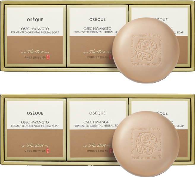 오제끄 오색황토 발효 한방 비누, 100g, 6개입