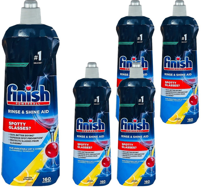 finish 光潔劑 洗碗機專用 檸檬 平輸品, 800ml, 5瓶