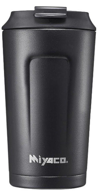 MiyAco 米雅可 品味316不銹鋼真空咖啡隨行杯, 夜藍色, 380ml, 1個