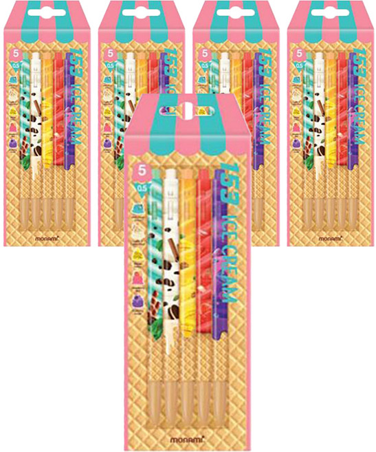모나미 153 아이스크림 볼펜 0.5mm, 5종, 5세트