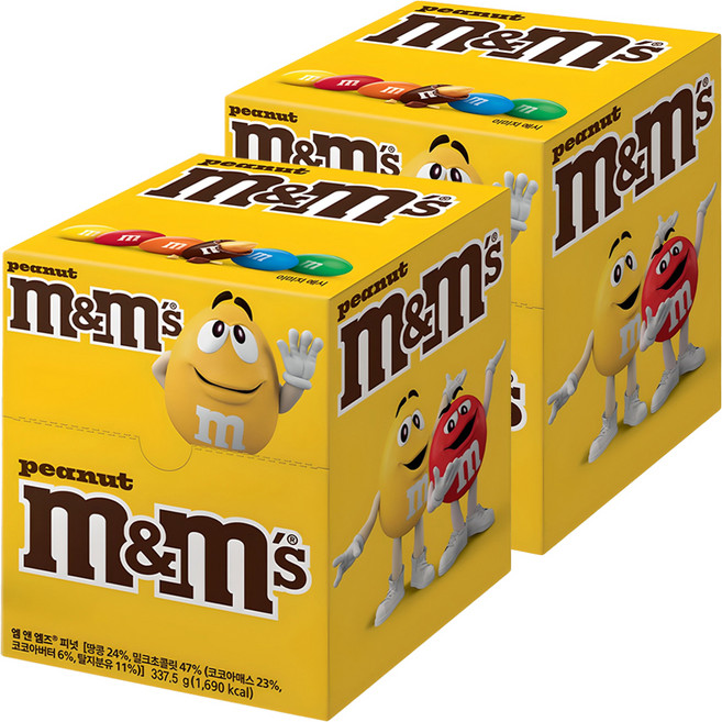 엠앤엠즈 피넛 픽앤믹스 초콜릿, 337.5g, 2개