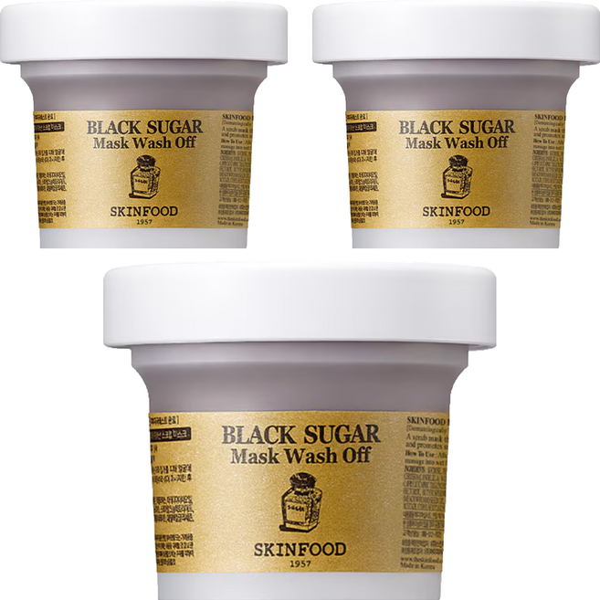 스킨푸드 블랙슈가 마스크 워시오프, 1개입, 3개