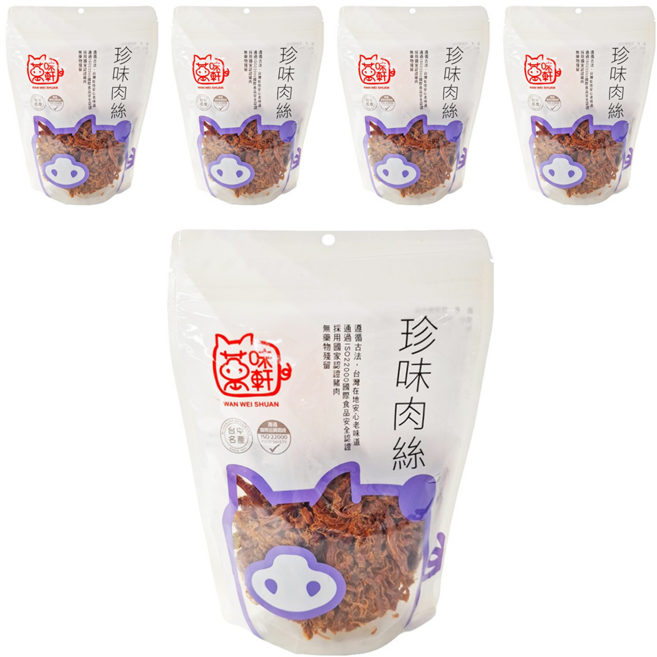 萬味軒 珍味豬肉絲, 150g, 5包