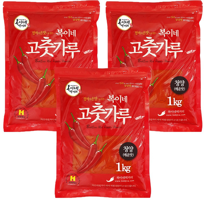 복이네먹거리 청양고추가루 매운맛, 1kg, 3개