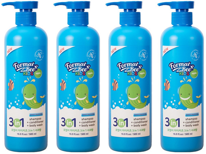 포멀비키즈 3in1 올인원클렌저 사과향, 4개