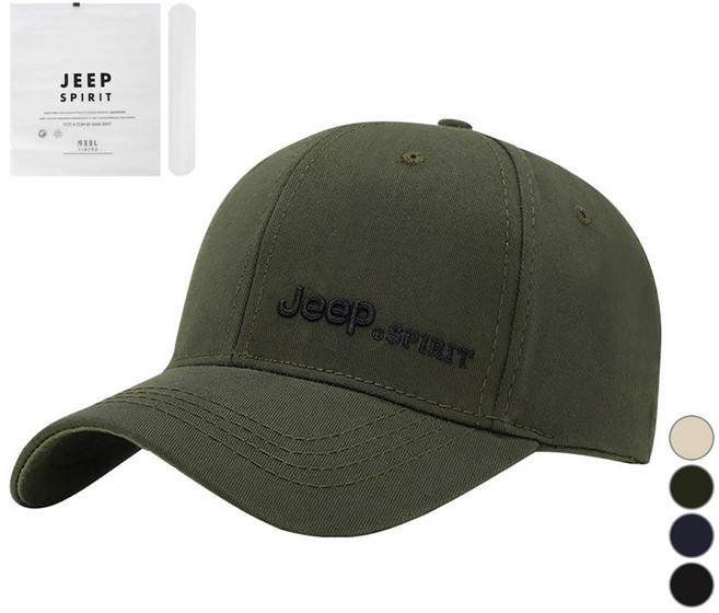 JEEPSPIRIT 남녀공용 캐주얼 볼캡 야구모자 + 지프전용포장 + 땀패드 카키 둘레 56~61cm