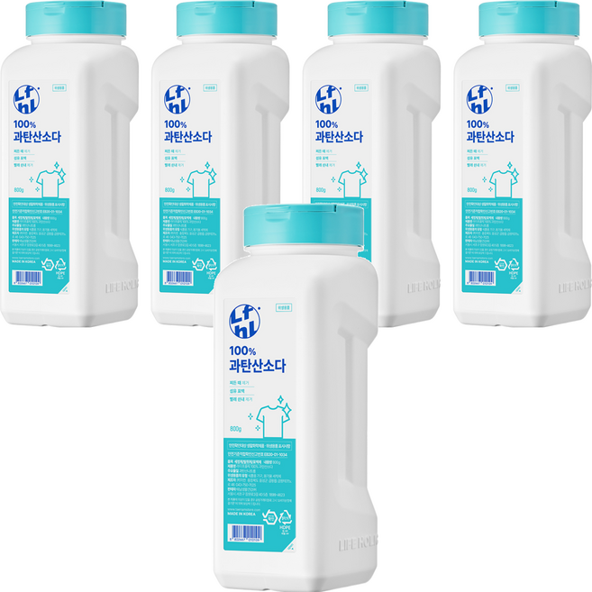 라이프홀릭 100% 과탄산소다, 800g, 5개