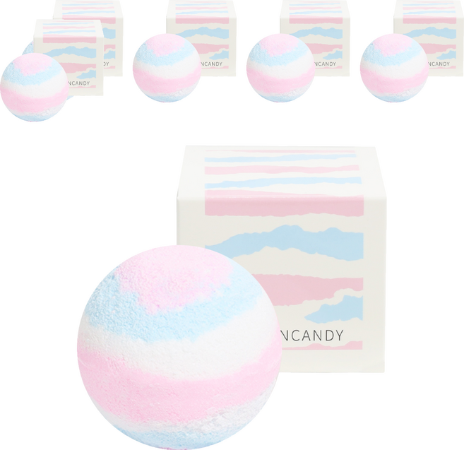 코아코스 버블 앤 팝 코튼캔디 배쓰밤 화이트 머스크 향, 200g, 6개