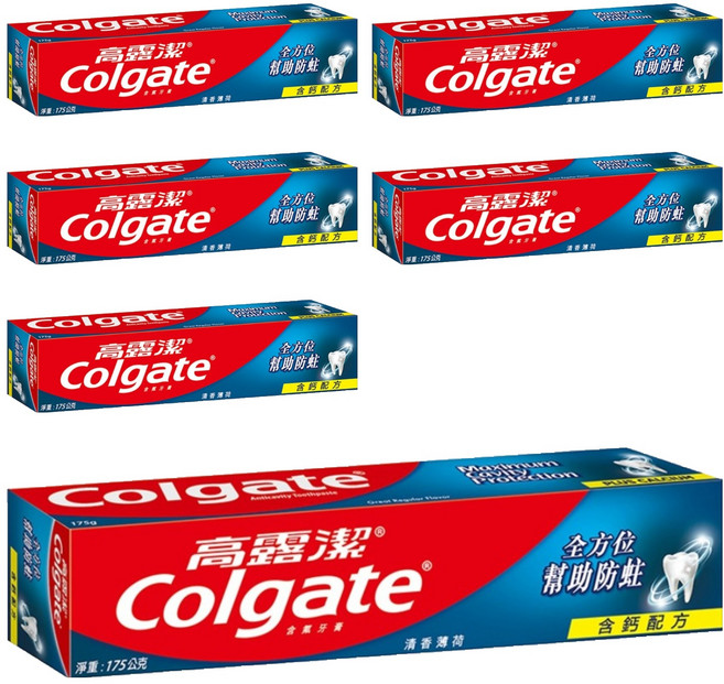 Colgate 高露潔 防蛀牙膏 清香薄荷, 175g, 1入, 6條