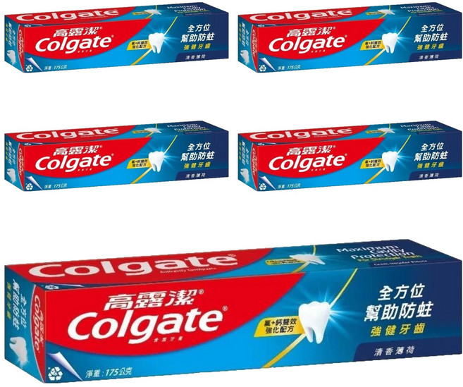 Colgate 高露潔 防蛀牙膏 清香薄荷, 175g, 1入, 5條