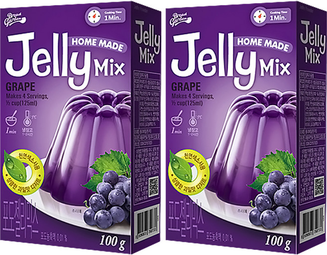 브레드가든 포도젤리믹스 젤리만들기, 100g, 2개