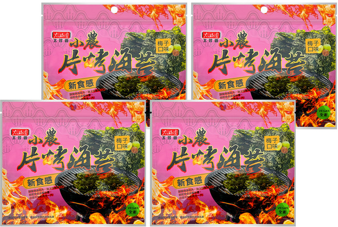 太珍香 小農片烤海苔 梅子口味, 30g, 4包