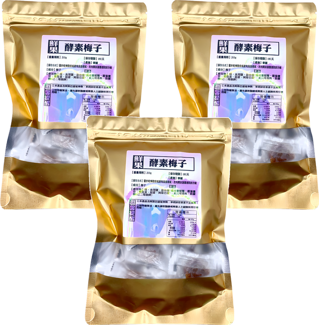 蔘大王 鮮果酵素梅子, 200g, 3袋