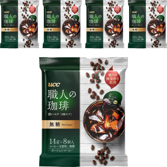 ucc 職人珈琲濃縮球 無糖, 14g, 8顆, 5包