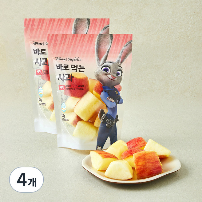수플린 디즈니 바로 먹는 사과, 4개, 130g
