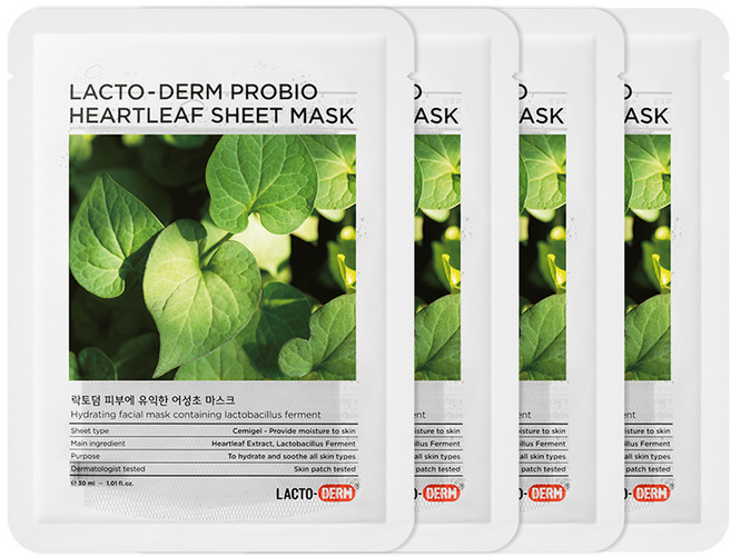 락토덤 피부에 유익한 어성초 시트마스크 30ml, 1개입, 4개