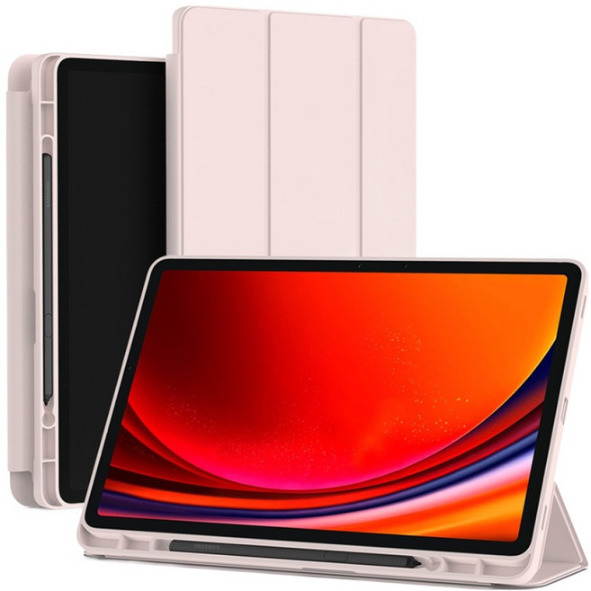 신지모루 스마트커버 펜슬 수납 태블릿 케이스, 핑크 샌드, 1개