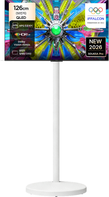 아이팔콘 4K QLED TV + TCL 이동식 TV 스탠드 세트, 50U65A Pro, 고객직접설치, 스탠드형, 126cm(50인치)