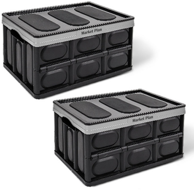 마켓플랜 매직 폴딩박스, 블랙, 2개