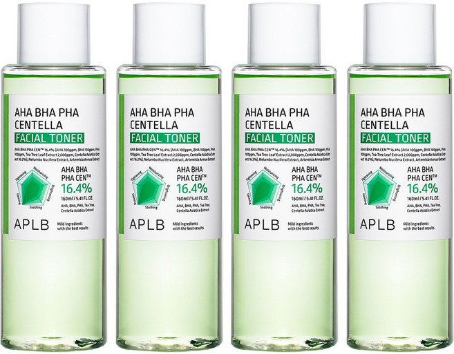 APLB 아하 바하 파하 센텔라 페이셜 토너, 4개, 160ml