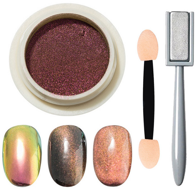 네일은재료빨 마그네틱 2in1 캣아이 자석 네일 파우더 + 마그넷, 레드(파우더), 1개