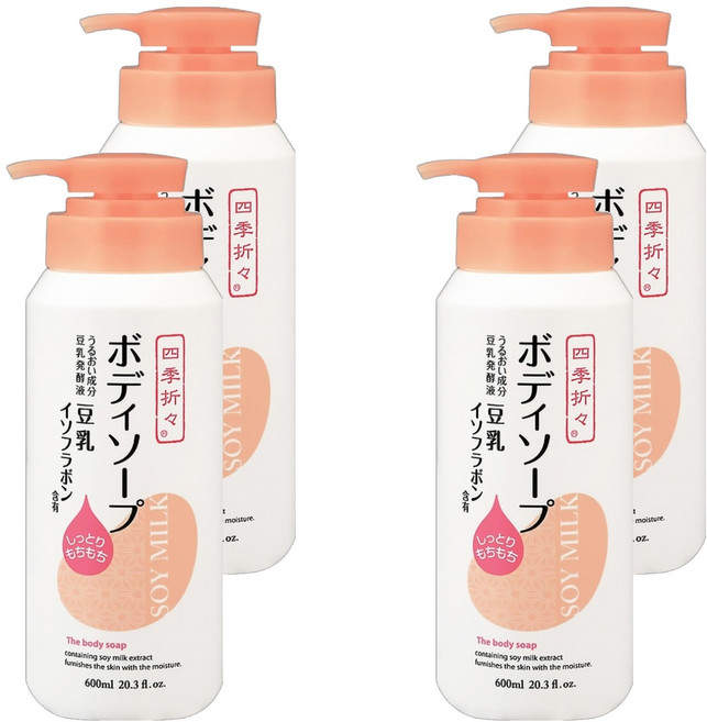 KUMANO 熊野油脂 豆乳異黃酮沐浴露 600ml, 4瓶