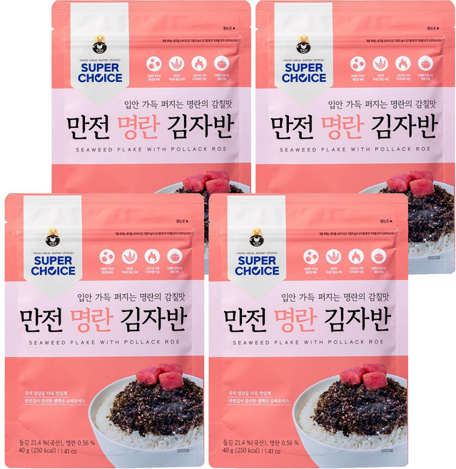 만전김 슈퍼초이스 명란 김자반, 40g, 4개