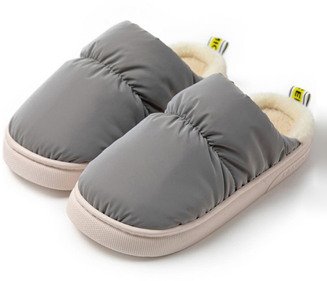에버하우스 푹신한 풋패딩 방수 털 슬리퍼 실내화, 그레이, 1개