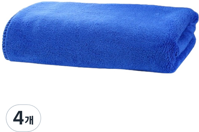 일상나눔 차량용 가정용 극세사 청소타월 블루, 4개