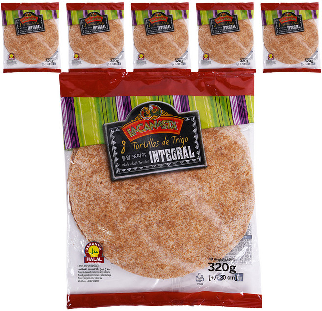 라카나스타 통밀 또띠야 20cm, 320g, 6개