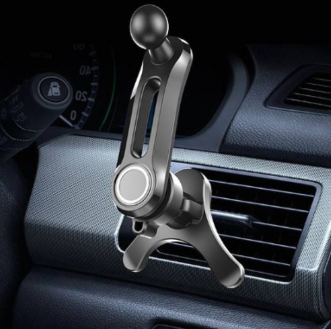 오토크루 Y 회전형 브래킷 클립 송풍구 차량용 거치대, 1개, 블랙