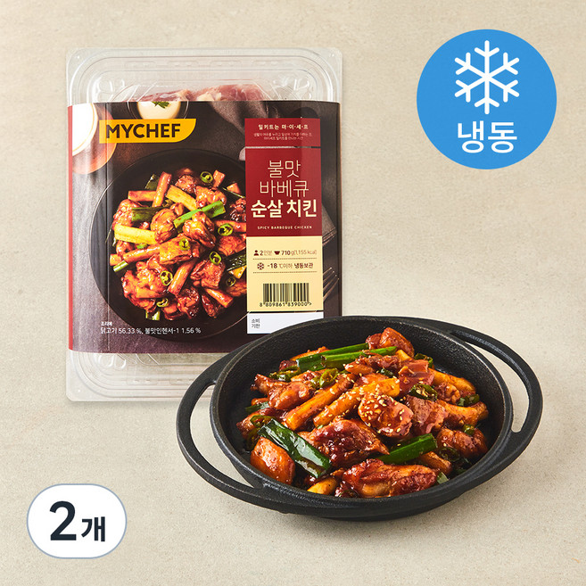 MYCHEF 불맛 바베큐 순살 치킨(냉동), 710g, 2개