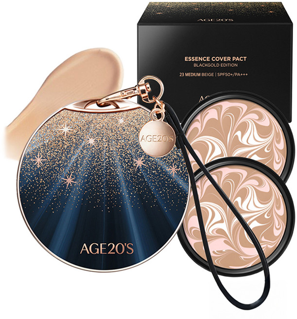 에이지투웨니스 블랙골드 에디션 팩트 케이스 + 리필 14g 2p, 23호미디움베이지, 1개