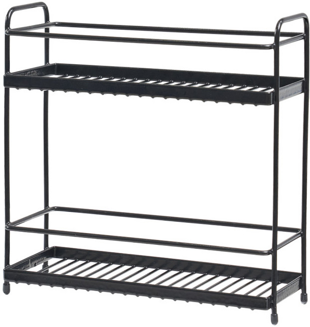 엠에스리빙 국산 양념통 다용도 2단 미니 선반, 블랙, 1개