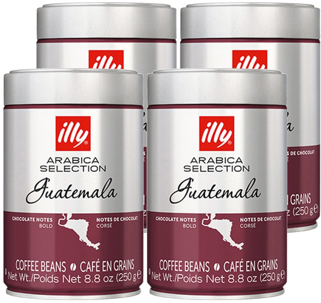 illy 意利 咖啡 瓜地馬拉 咖啡豆, 原豆(未研磨), 250g, 4個