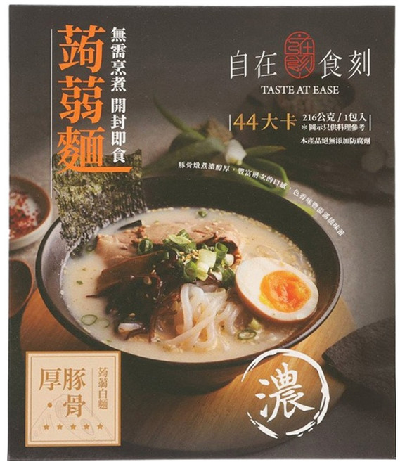 自在食刻 厚豚骨蒟蒻白麵, 216g, 1包