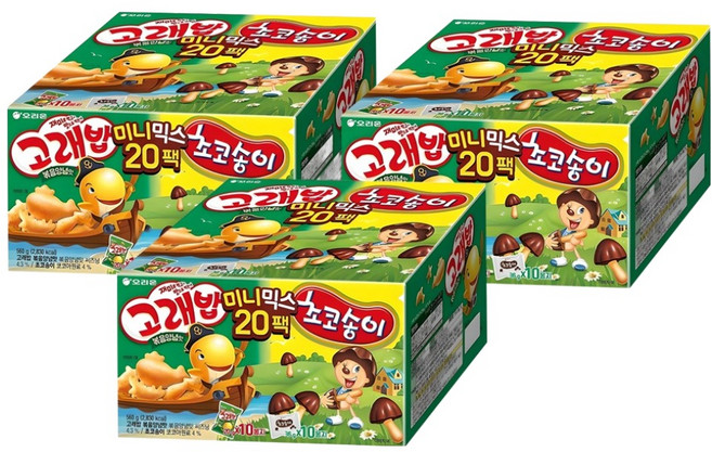 오리온 고래밥 초코송이 미니믹스 과자세트, 고래밥 볶음 양념맛 10p + 초코송이 10p, 3세트