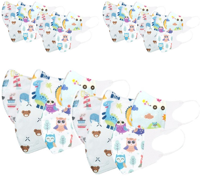 러블리앙즈 3겹 유아마스크, 10매입, 3개, 남아용믹스