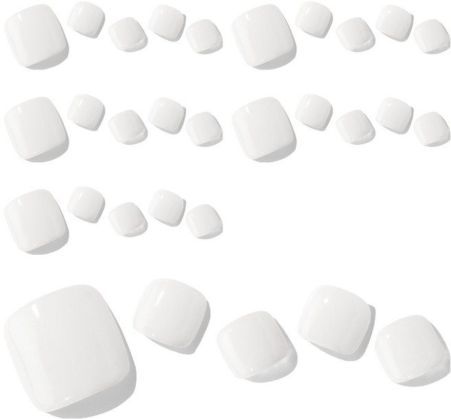 오호라 P 베이직페디 3호 세트, 6개, 화이트 베이직