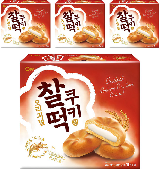 청우식품 찰떡쿠키 오리지날 10P, 215g, 4개