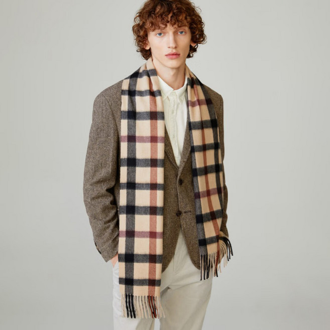 닥스 남녀공용 체크 캐시미어 머플러 DBMU4F90