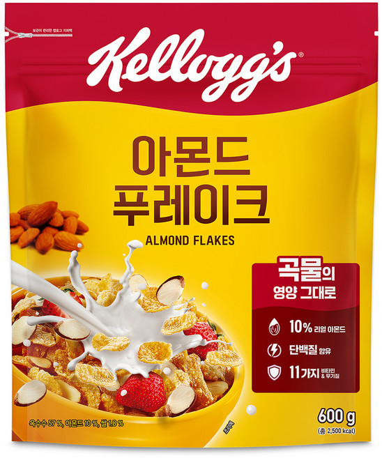 켈로그 아몬드 푸레이크 시리얼, 600g, 1개