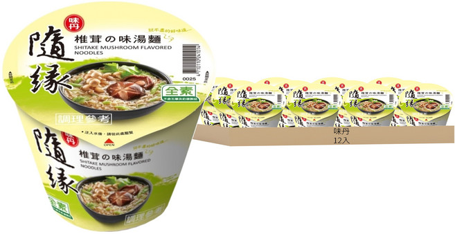味丹 隨緣 椎茸之味湯麵 60g, 12入