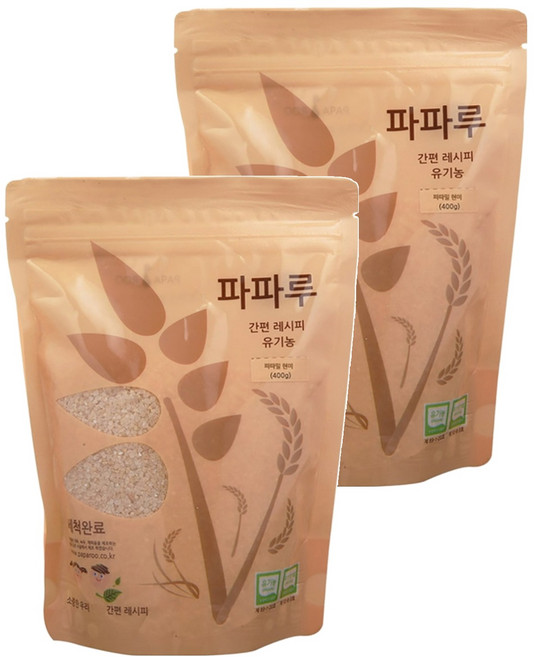 파파루 간편레시피 유기농 쌀가루 현미 굵은입자 이유식 후기, 400g, 2개
